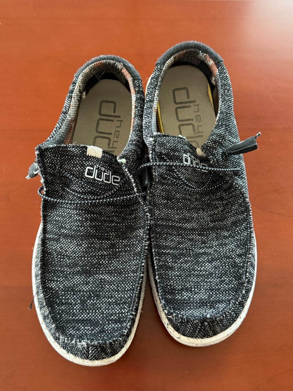 Hey Dude Wally Sox Black White Men’s Slip On Shoes Size 11